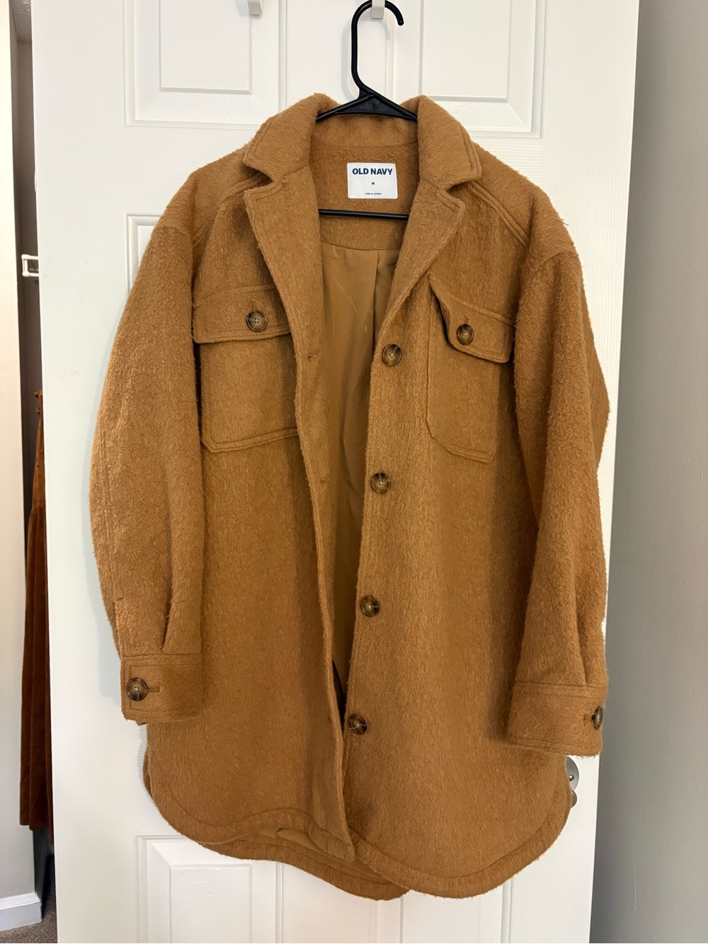 Old Navy Camel Brown Button-Front Shacket Jacket